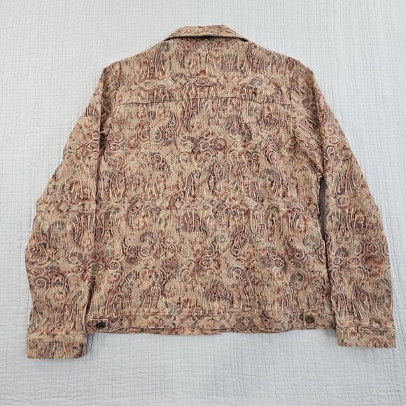 Analogy Multicolored Floral Embroidered Denim Jean Jacket EUC Women's Large - Picture 2 of 14